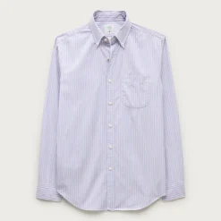 Poplin shirt with button-down collar