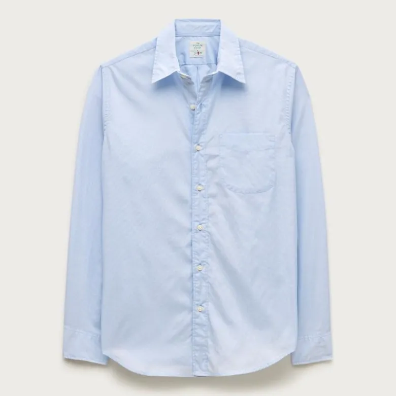 Poplin shirt with point collar