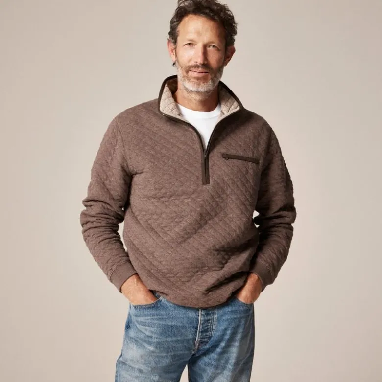 Quilted quarter-zip pullover