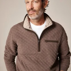 Quilted quarter-zip pullover