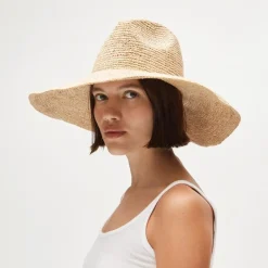 Raffia wide-brim cowboy hat
