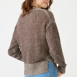 Relaxed linen-cotton blend beach sweater