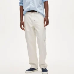 Relaxed-fit carpenter pant in faded stripe