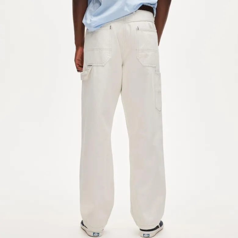 Relaxed-fit carpenter pant in faded stripe