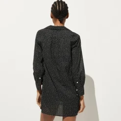 Relaxed-fit shirt-dress in cotton voile