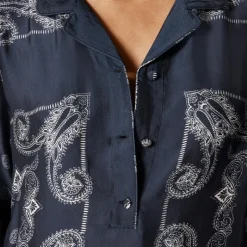 Relaxed-fit shirt-dress in bandana print