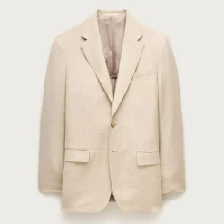 Relaxed-fit suit jacket in English merino wool–linen blend