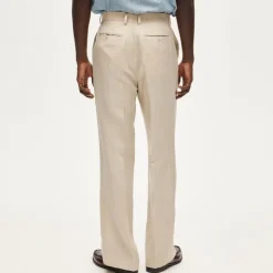 Relaxed-fit suit pant in English merino wool–linen blend