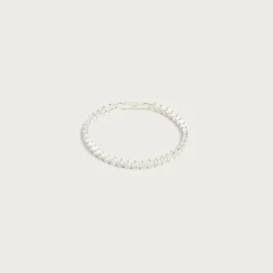 Round cubic zirconia bezel-set tennis bracelet