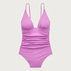 Ruched V-neck one-piece