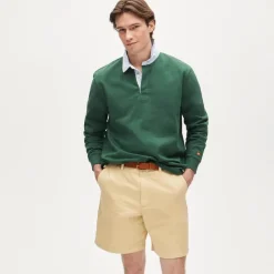 Rugby shirt with striped oxford collar