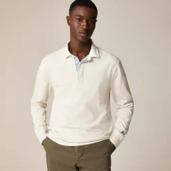 Rugby shirt with striped placket