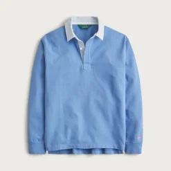 Rugby shirt with striped oxford collar
