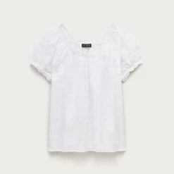 Scallop-trim eyelet top