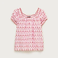 Scallop-trim eyelet top