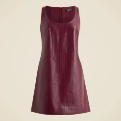 Scoopneck mini dress in faux eel-skin leather