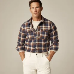 Seaboard soft-knit shirt in plaid