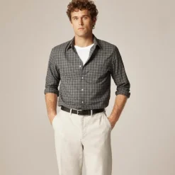 Secret Wash cotton poplin shirt with point collar