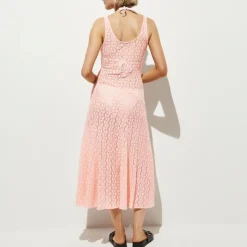 Sheer scoopneck lace dress