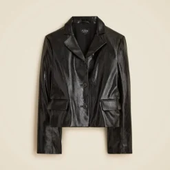 Shirt-jacket in faux distressed leather