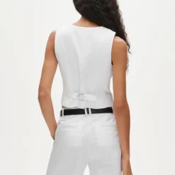 Shrunken V-neck vest top