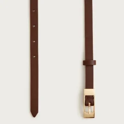 Skinny Italian leather belt