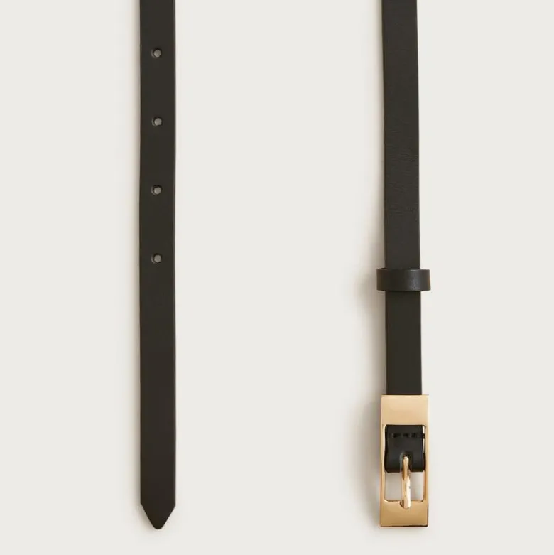 Skinny Italian leather belt