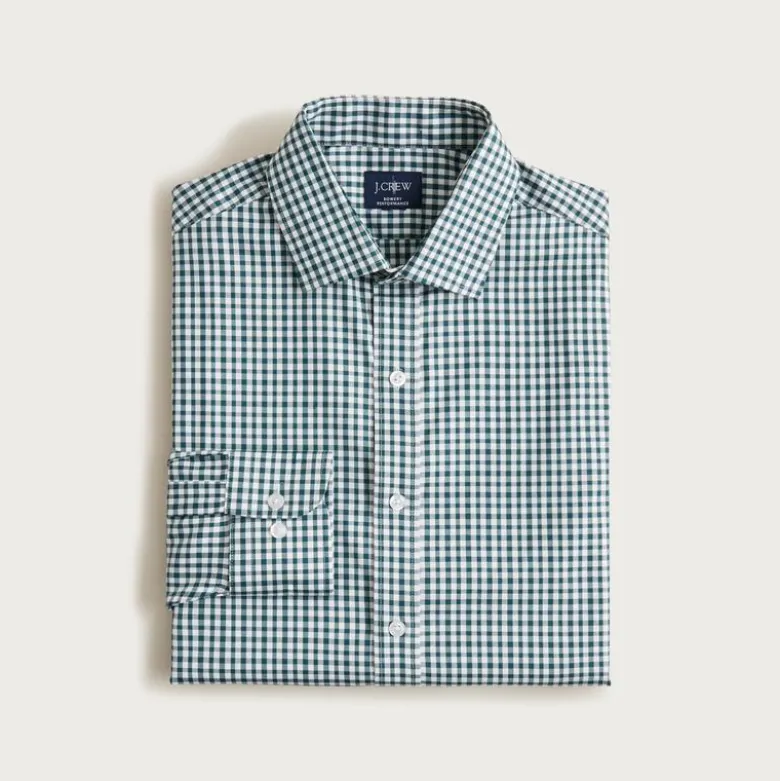Slim Bowery performance stretch dress shirt with spread collar