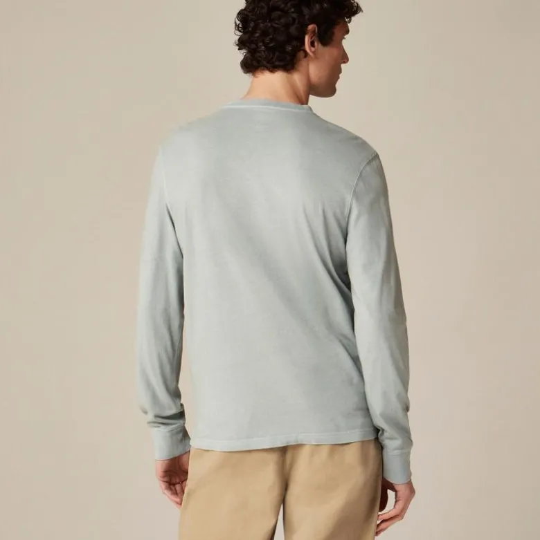 Slim vintage-wash cotton henley