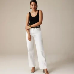 Slim wide-leg jean in white wash