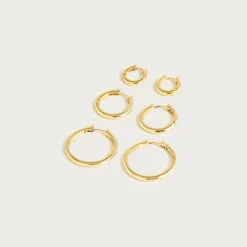 Small hoop earrings set-of-three