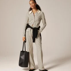 Soft rib cardigan top in stripe
