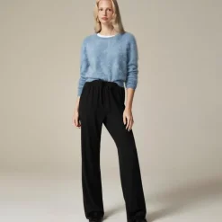 Soft rib wide-leg pant