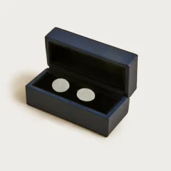 Sterling silver oval cuff links