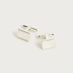 Sterling silver rectangle cuff links