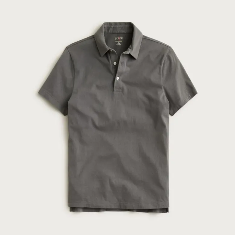 Sueded cotton polo shirt