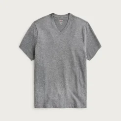 Sueded cotton V-neck T-shirt