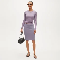 Sweater-skirt with Lurex® metallic threads