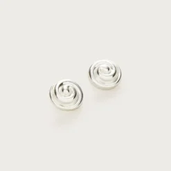 Swirl button earrings