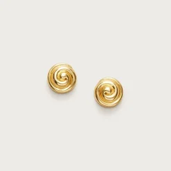 Swirl button earrings