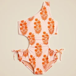 SZ Blockprints™ X Crewcuts one-shoulder cutout one-piece swimsuit