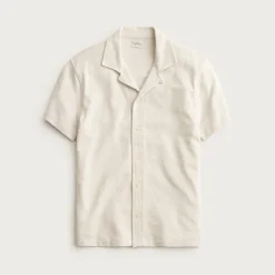 Textured camp-collar knit shirt