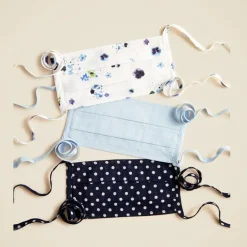 Three-pack nonmedical tie-back face masks