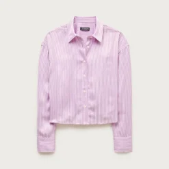 Étienne cropped button-up shirt in viscose twill