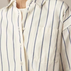 Étienne cropped button-up shirt in stripe
