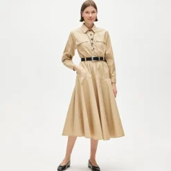 Trench shirt-dress in cotton poplin