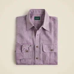Two-pocket herringbone workshirt in TENCEL™ lyocell-linen blend
