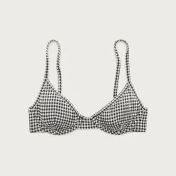 Underwire bikini top in gingham