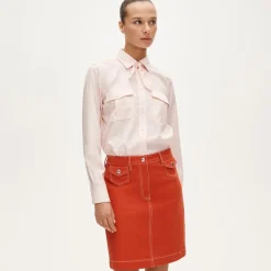 Utility-pocket pencil skirt