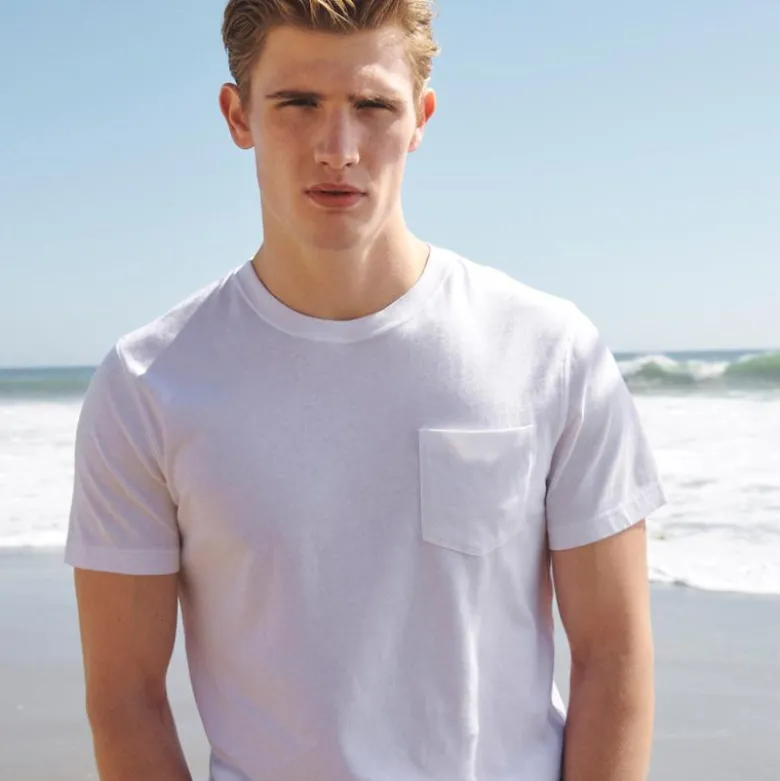 Vintage-wash cotton pocket T-shirt